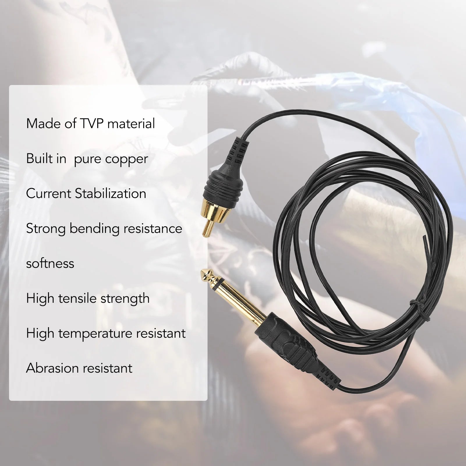 Tattoo Pen Power Supply 6.2ft  Tattoo Clip Cord TPE Tattoo Clip Cable Tattoo Machine Power Cord Tattoo Pen Power Supply - Sun Studio