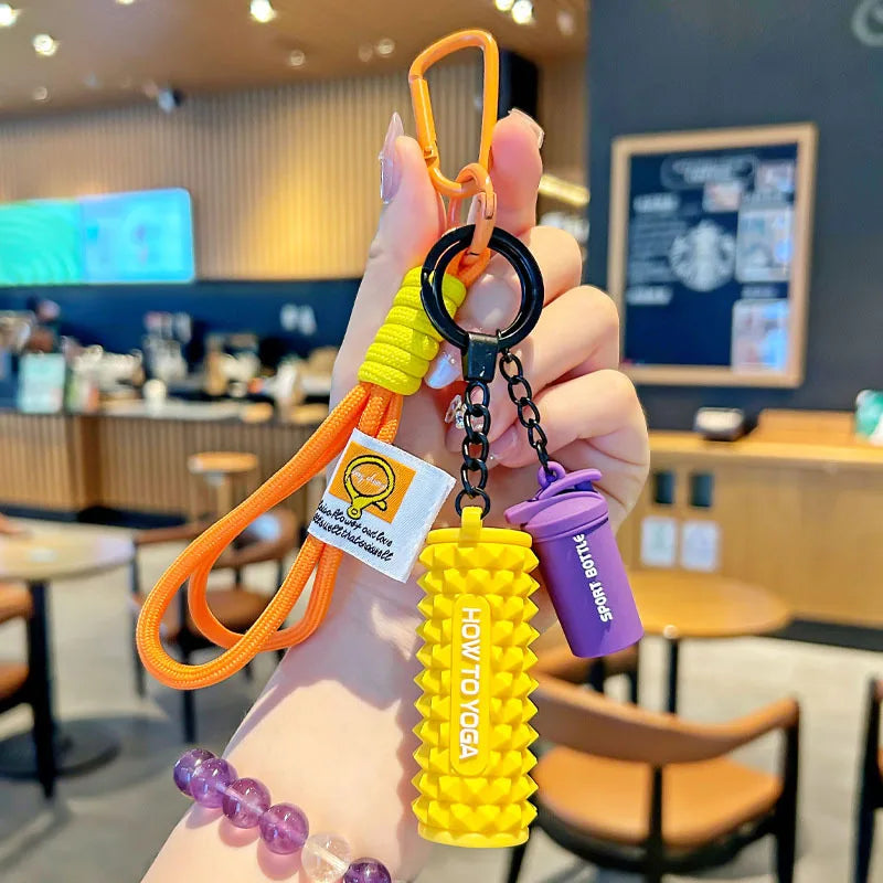 Fitness Keychain,Colorful Gym Bag Charm for Fitness Lovers, Motivational Fitness Gym Key ring,Workout Keychain Gifts - Sun Studio