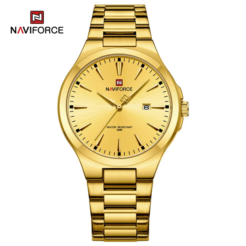 NAVIFORCE Original Fashion Watches for Men Stainless Steel Simple Elegant Clock Male Waterproof Wrist watch Relogio Masculino - Sun Studio
