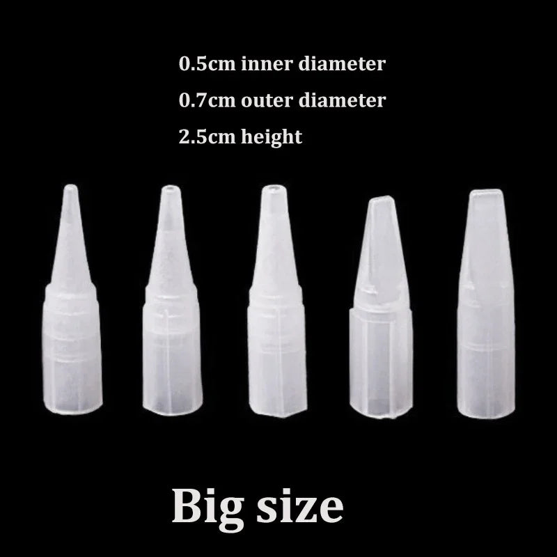 100p 1RL/3RL/5RL/5F/7F Individual Packed Eyebrow Tattoo Tip Permanent Makeup Machine Tattoo Needle Tip Tattoo Nozzle Needle Caps - Sun Studio