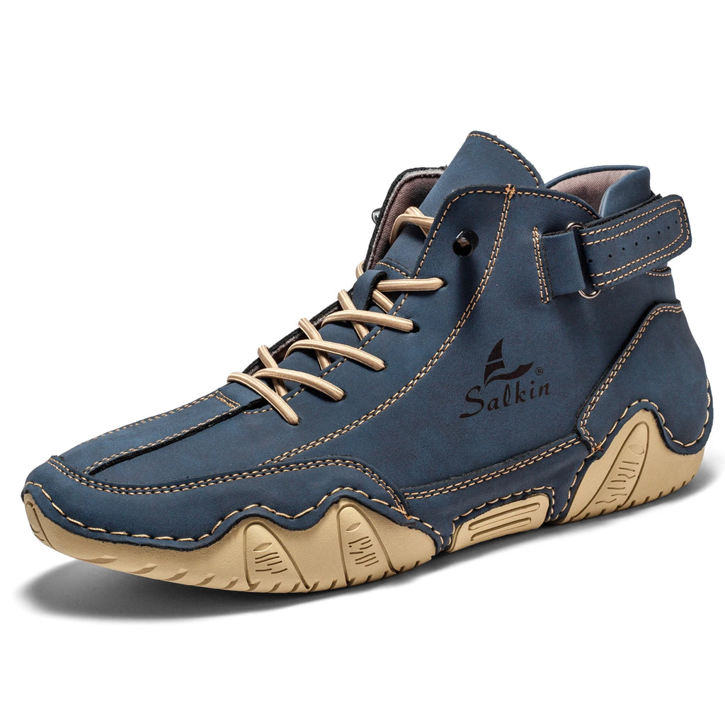 New 2025 Handmade Leather Casual Men Shoes Design Sneakers Man Breathable Leather Shoes Men Ankle Boots Outdoor - Sun Studio