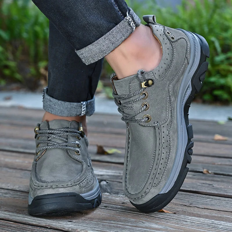 New Large Size Men's Shoes Genuine Leather Flats Men Loafers High Quality Outdoor Men Sneakers Breathable Male Casual Shoes - Sun Studio