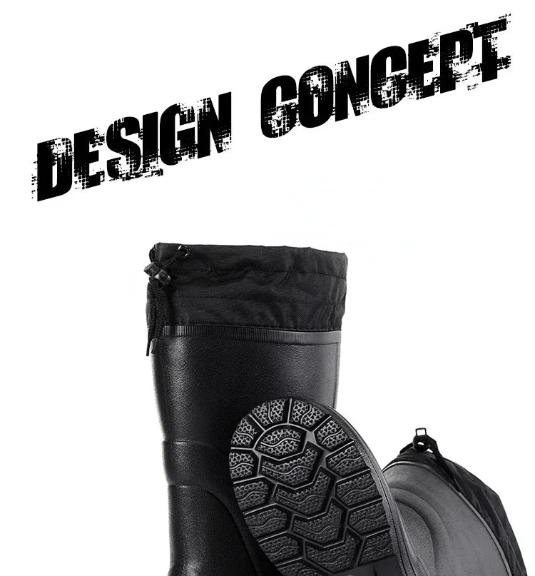 2025 New Men Rain Boots High Quality EVA Waterproof Shoes Men Platform Snow Boots Outdoor Non-slip Fishing Shoes Men Rain Shoes - Sun Studio