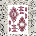 Brown Henna Tattoo Stickers for Hand Foot Waterproof Temporary Tattoos for Women Maroon Color Fake Tattoo for Wedding Body Art - Sun Studio