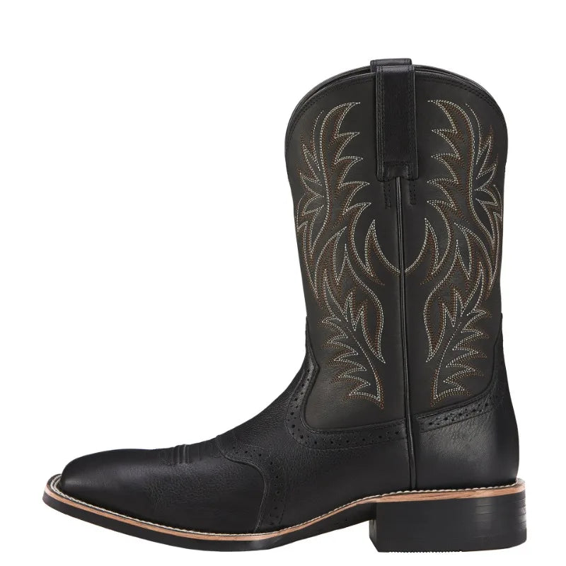 Men High Boots Embroidery Retro Handmade Mens Boots Western Cowboy Boot Pointed Toe Boots Hand Stitching Outdoor Men's Shoes - Sun Studio