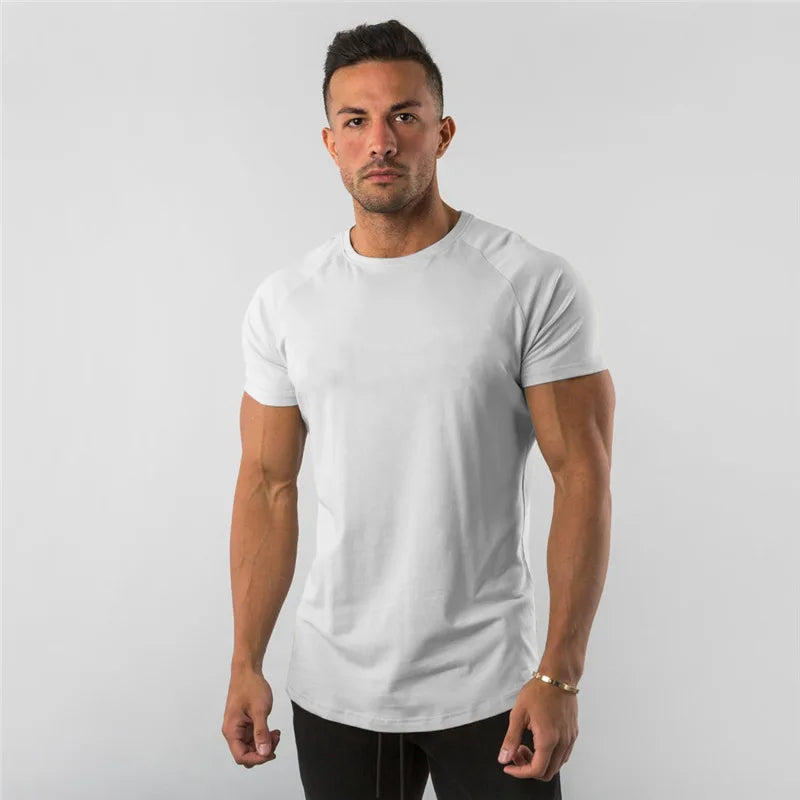 Fitness T-Shirt Men Bodybuilding Short Sleeve Sport Running T-shirt Men Sportswear Workout Shirts Male Men Gym Summer Tops Tee - Sun Studio