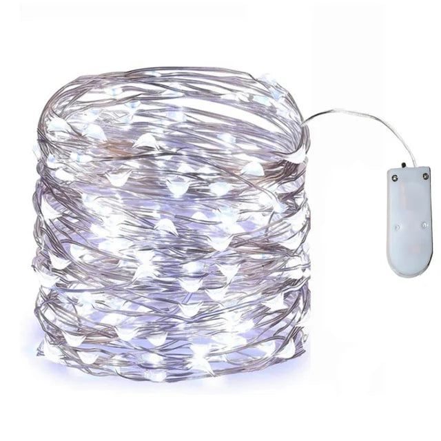 1-20M Led String Lights Copper Wire Starry Fairy Lights Battery Operated Lights for Bedroom Christmas Parties Wedding Decoration - Sun Studio