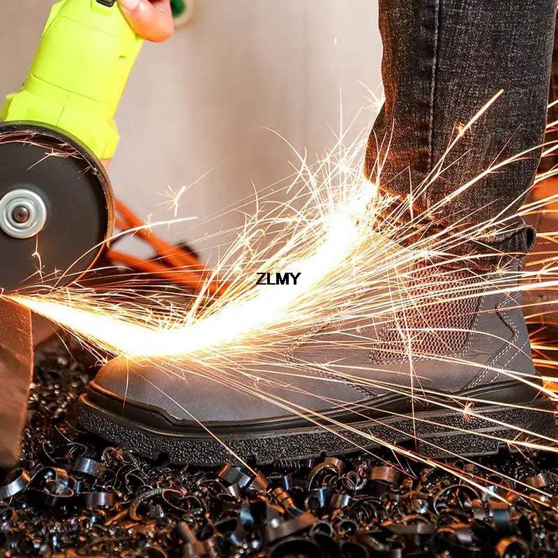 Waterproof Men Welder Shoes Steel Toe Work Shoes Man Anti-spark Anti-smash Safety Shoes Male Slip On Chelsea Work Safety Boots - Sun Studio
