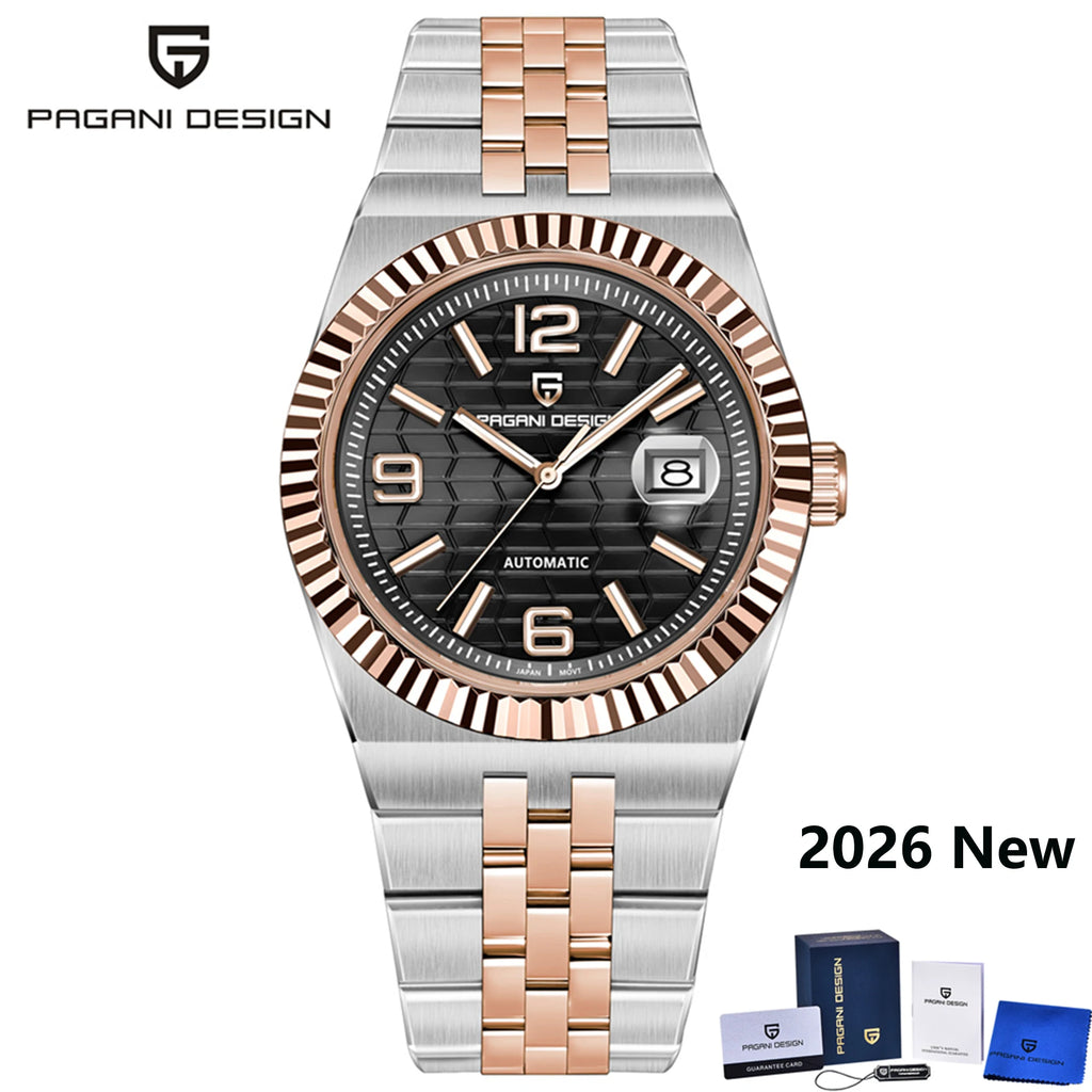 2026 New PAGANI DESIGN 3D Rhombus Dial Luxury Automatic Watch For Men Fashion Business Mechanical Wrist watches Sapphire crystal - Sun Studio