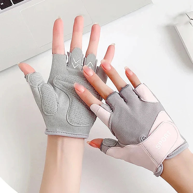 Fitness gloves - anti-slip, anti-curl, semi-fingered wrist guards for bar exercises, sports, cycling, yoga, outdoor activities. - Sun Studio