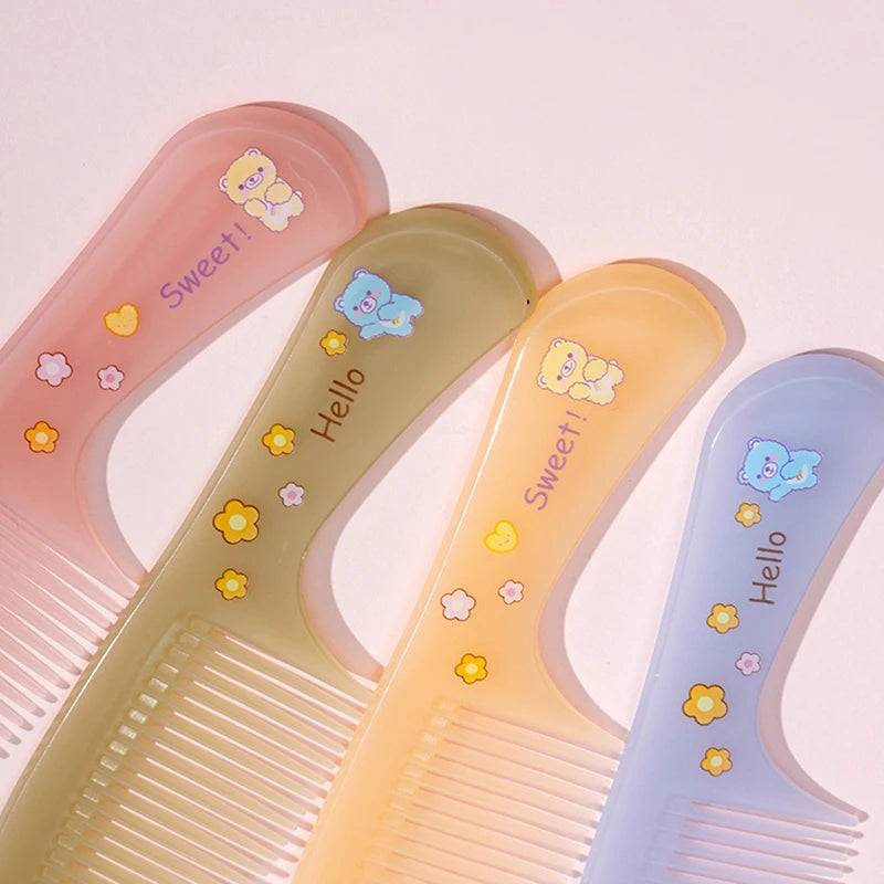 2pcs Kids Hair Combs Set Cartoon Animals Children Hairdressing Comb with Pointed Tail Girls Portable Anti-Static Plastic Comb - Sun Studio