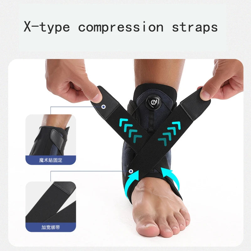 Sports Ankle Brace Compression Bandage Straps Support Adjustable Foot Orthosis Stabilizer Anti-Sprain Ankle Protector Foot Guard - Sun Studio