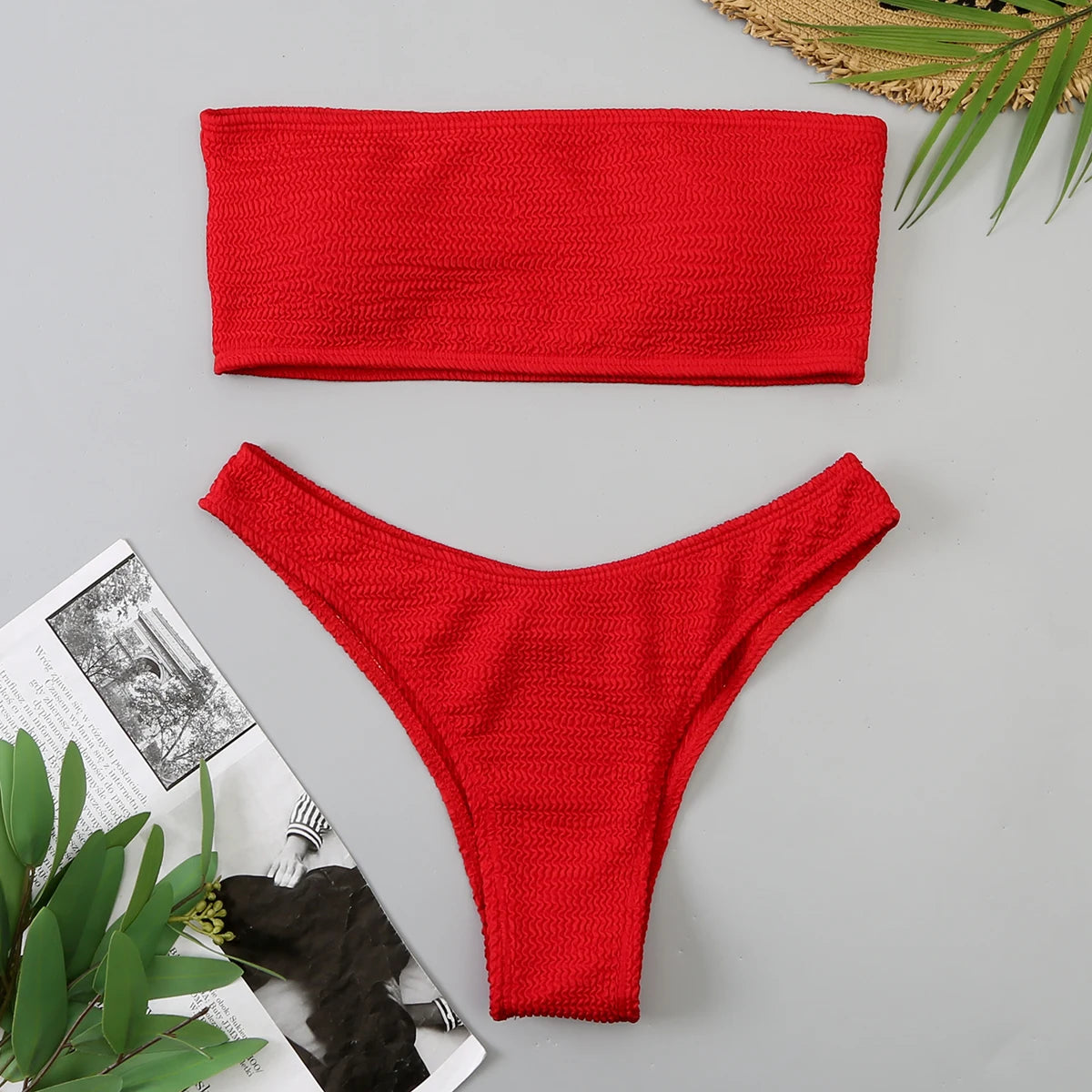 Velvet Bikinis 2025 Women Brazilian Bandeau Swimsuit Solid Sexy Swimwear Female Beachwear Bathers Bathing Swimming Swim Suit - Sun Studio