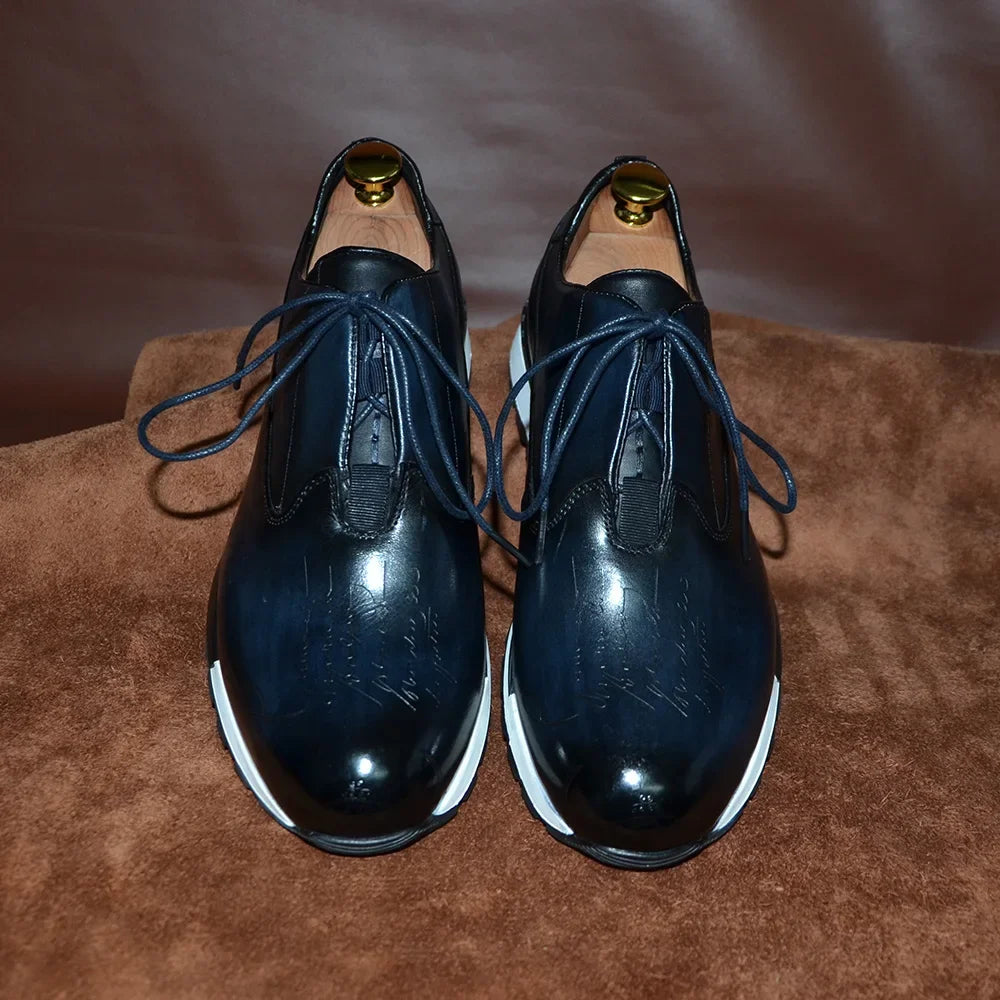 Luxus Markenstil Freizeit Sneakers Herren Schuhe Echtes Leder Schnürschuhe Basis Outdoor Fußbekleidung Tägliche Männliche Mode Oxford Schuhe