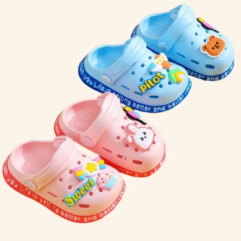 Summer Kids ShoesSandals Hole Children's Shoes Slippers Soft Anti-Skid Cartoon Design Hole Baby Shoes Sandy Beach For Boys Girls - Sun Studio