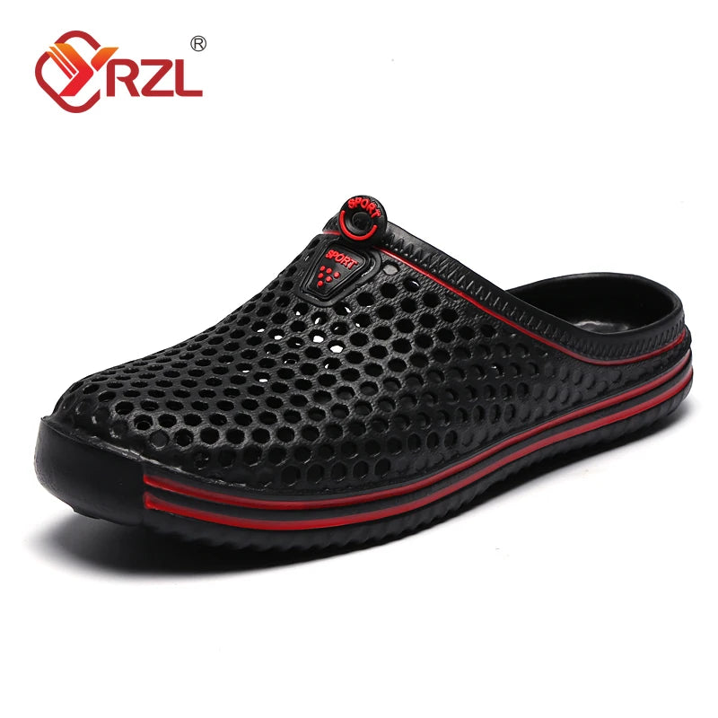 YRZL Summer Men Sandals Light EVA Men's Casual Shoes Hole Shoes Clogs Lovers Home Garden Outdoor Male Beach Flat Slippers - Sun Studio