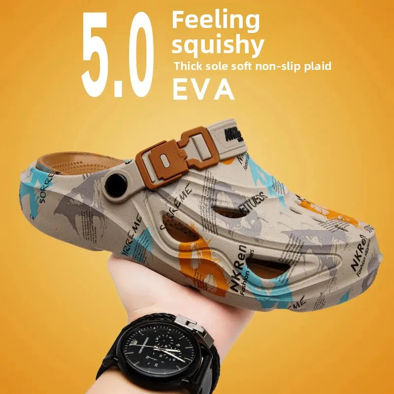 Men's Summer Outdoor Sporty Thick-Heeled Sandals Big Size 46 Head-To-Toe Dual-Purpose Beach Shoes Comfortable Wearing Experience - Sun Studio