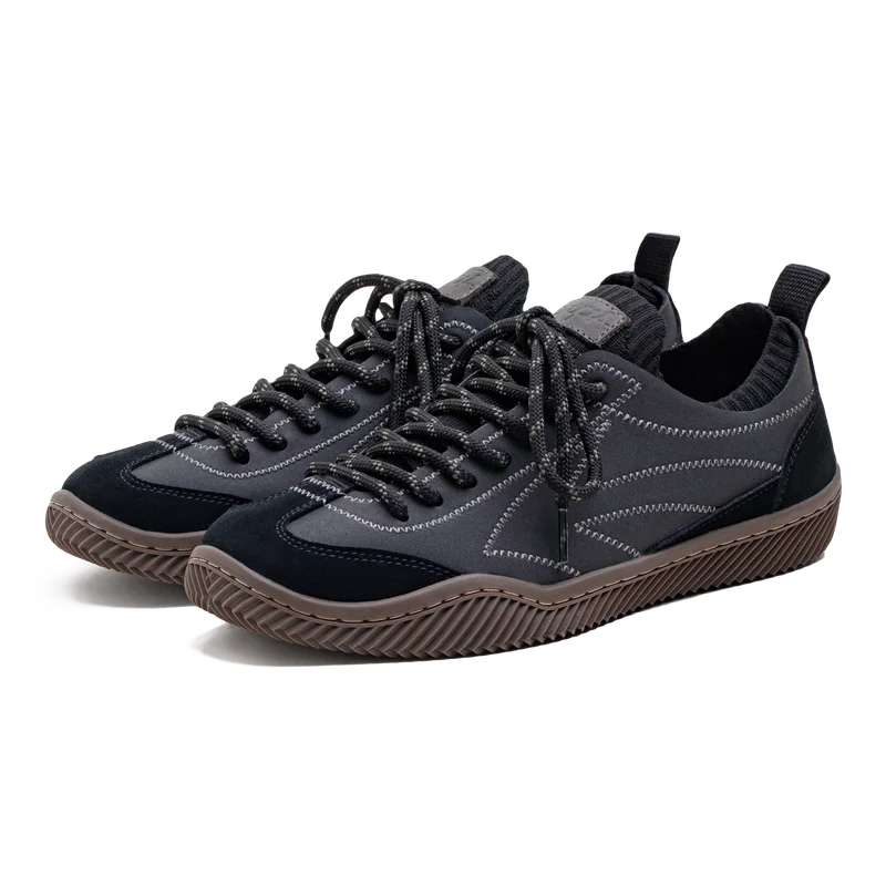 Maden Retro Black Patchwork German Trainers Shoes One-piece Knit Sock Sneakers Lace-Up Casual Men's Summer Sporty Board Shoes - Sun Studio