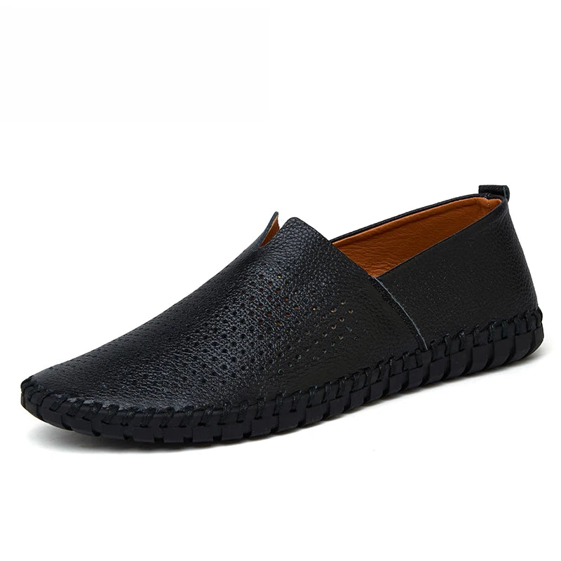JINTOHO Große Größe Herren Echtes Leder Schuhe Slip-On Schwarze Schuhe Echtes Leder Mokassins Herren Schuhe Italienische Designer Schuhe