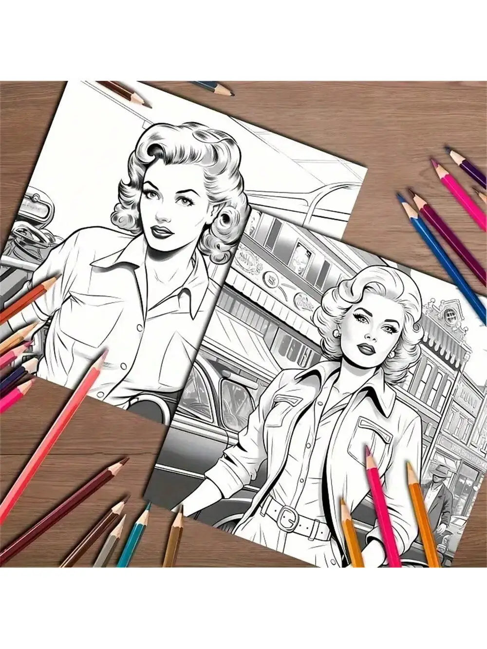 Art-Coloring-Book-20page-Double-Pages-Gift-For-Birthday-Party-Relieve-Stress-Kill-Time-Graffiti-Painting-Drawing-Book-Original - Sun Studio