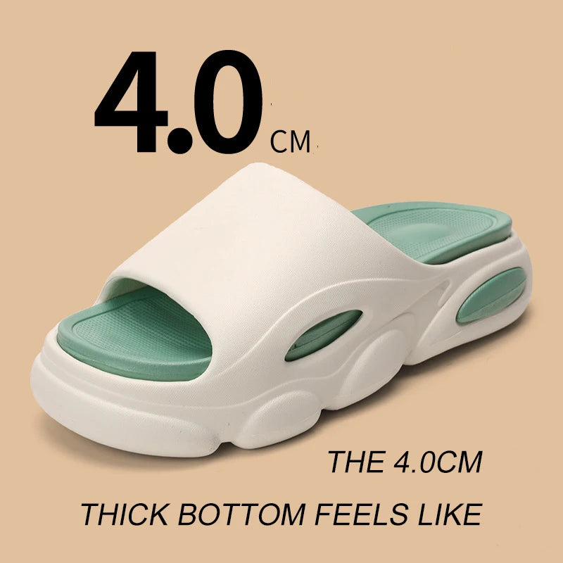 Shevalues Men Summer Slippers New Thick Sole EVA Sandals Indoor Non-slip Unisex Bathromm Slides Casual Platform House Slippers - Sun Studio