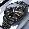 OLEVS Men Watches 7077 Luxury Fashion Top Brand Original Automatic Mechanical Watch for Man Double Scale Simple Trend Waterproof - Sun Studio