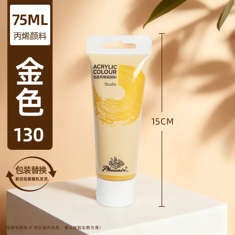 75ml Acrylfarbe Ungiftig Nicht verblassend, reiche Pigmente für Maler, Erwachsene für Leinwand Holz Ton Stoff Keramik Bastelbedarf