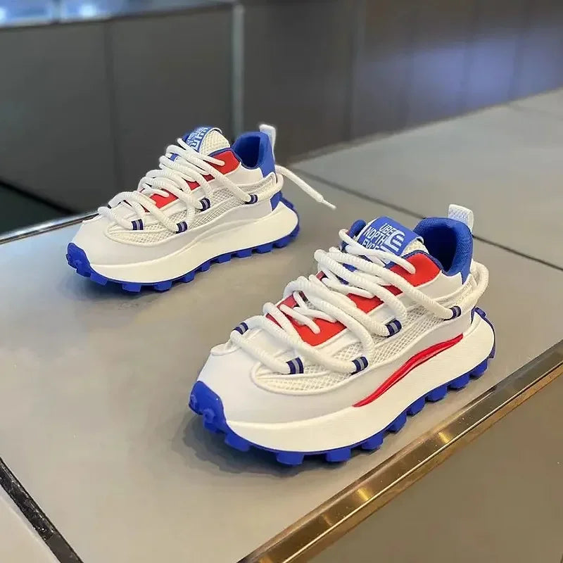 Chunky Sneaker Men Designer Running Shoes Fashion Casual Microfiber Leather Mesh Breathable Height Increased Flat Platform Shoes - Sun Studio