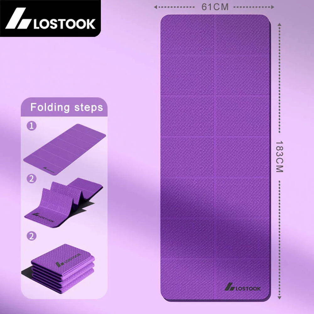Foldable Yoga Mat 4mm Thick TPE Easy to Store for Travel Exercise Mat for Yoga Pilates Home Workouts and Floor Exercises - Sun Studio