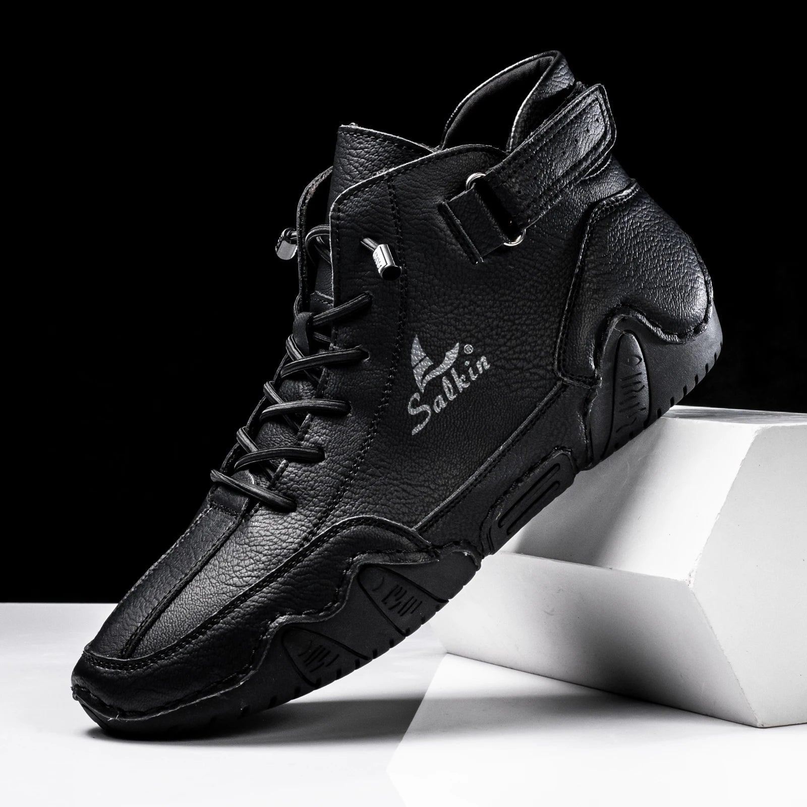 New 2025 Handmade Leather Casual Men Shoes Design Sneakers Man Breathable Leather Shoes Men Ankle Boots Outdoor - Sun Studio