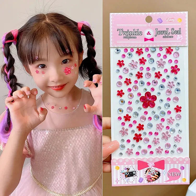 Glitzer Gesicht Aufkleber für Kinder Strasssteine für Augen Gesicht Diamanten Helle Aufkleber Festival Makeup Juwelen Aufkleber ZS006