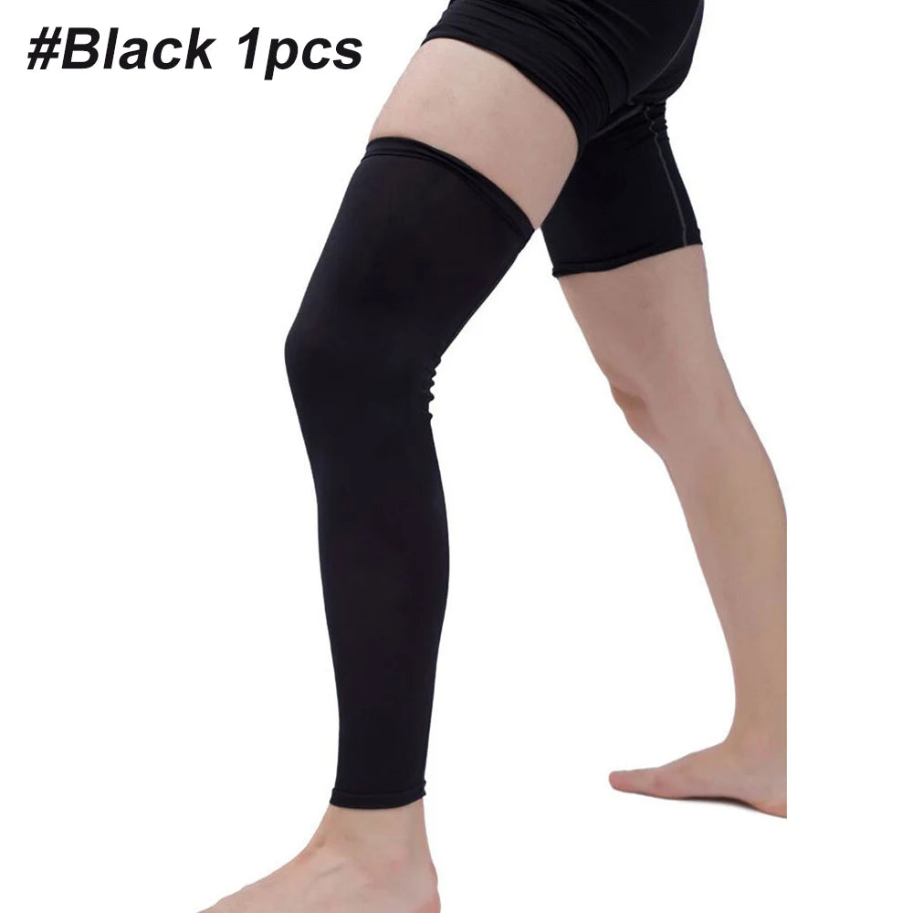 1Pcs Sports Compression Leg Sleeve Breathable Anti-UV Full Length Leg Sleeves for Men Women Football Backetball Cycling Climbing - Sun Studio