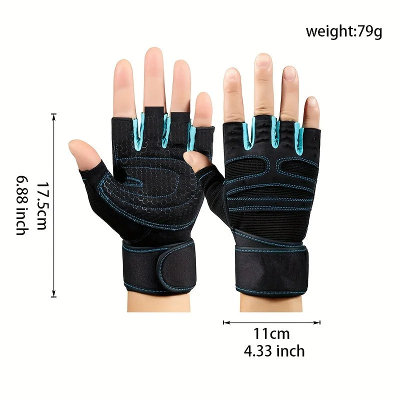 Gym Gloves for Men Women Fitness Weight Lifting Wristband Gloves Body Building Training Sports Exercise Cycling Glove Shockproof - Sun Studio