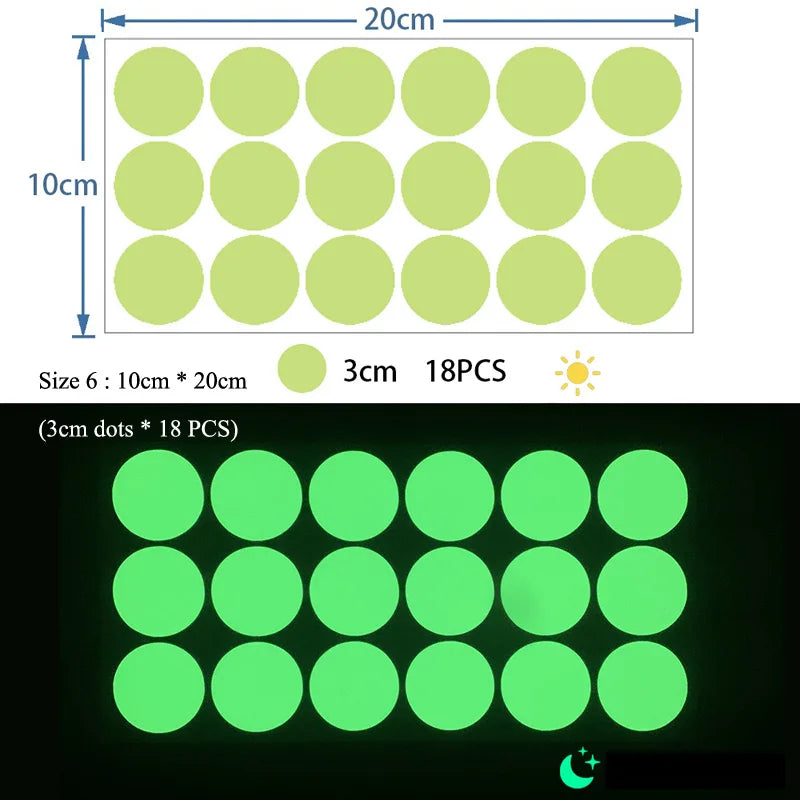 Luminous Round Dot Wall Stickers Kids Room Background Decoration Self-adhesive Decals Bedroom Home Decor Glow In The Dark Mural - Sun Studio