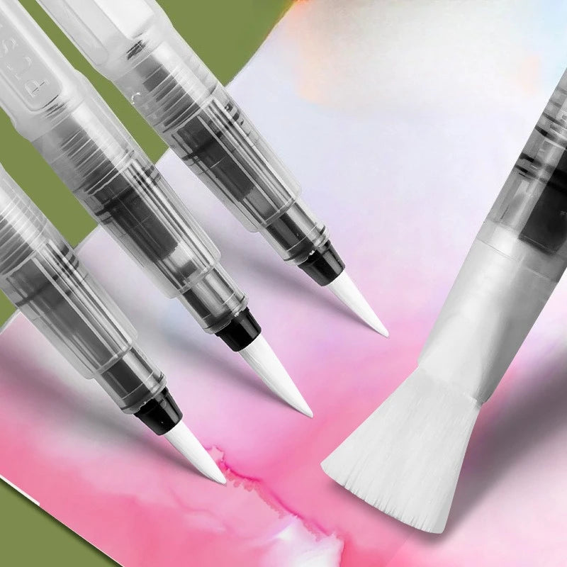 3/7pcs Watercolor Brush Set Soft Water Coloring Pen Paint Brushes For Beginner Art Drawing  Painting - Sun Studio