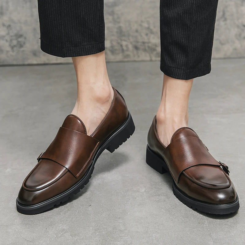 2023 Man Split Leather Shoes Rubber Sole Man Business Office Male Dress Lether Shoes Genuine Leather Wedding Party Shoes Plus 46 - Sun Studio