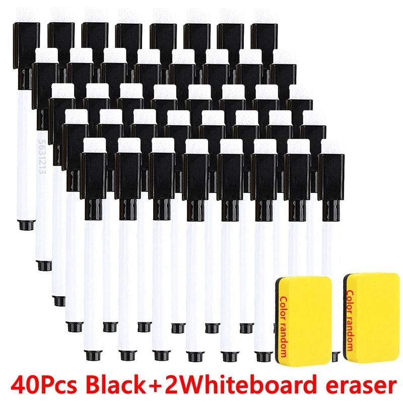 100/5Stk Trocken abwischbare Whiteboard Marker Set, Waschbare Stifte mit Magnetradierer für Büro-Whiteboards & Kunstbedarf