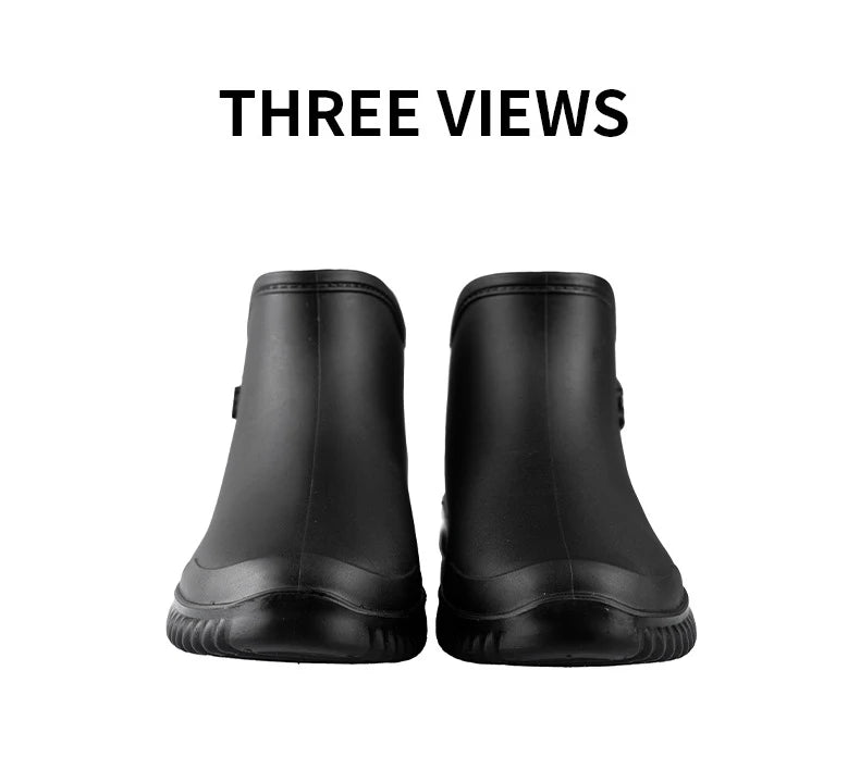 Couples Short Rain Shoes Fashion Light Waterproof Shoes Non-Slip Sports Korean Rain Boots - Sun Studio