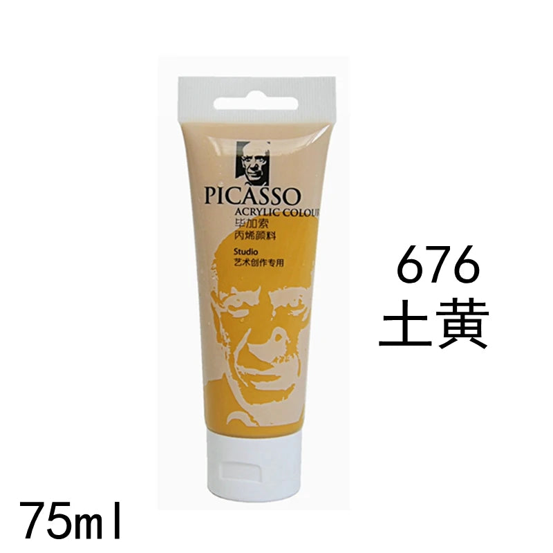 75ml Acrylfarbe Ungiftig Nicht verblassend, reiche Pigmente für Maler, Erwachsene für Leinwand Holz Ton Stoff Keramik Bastelbedarf