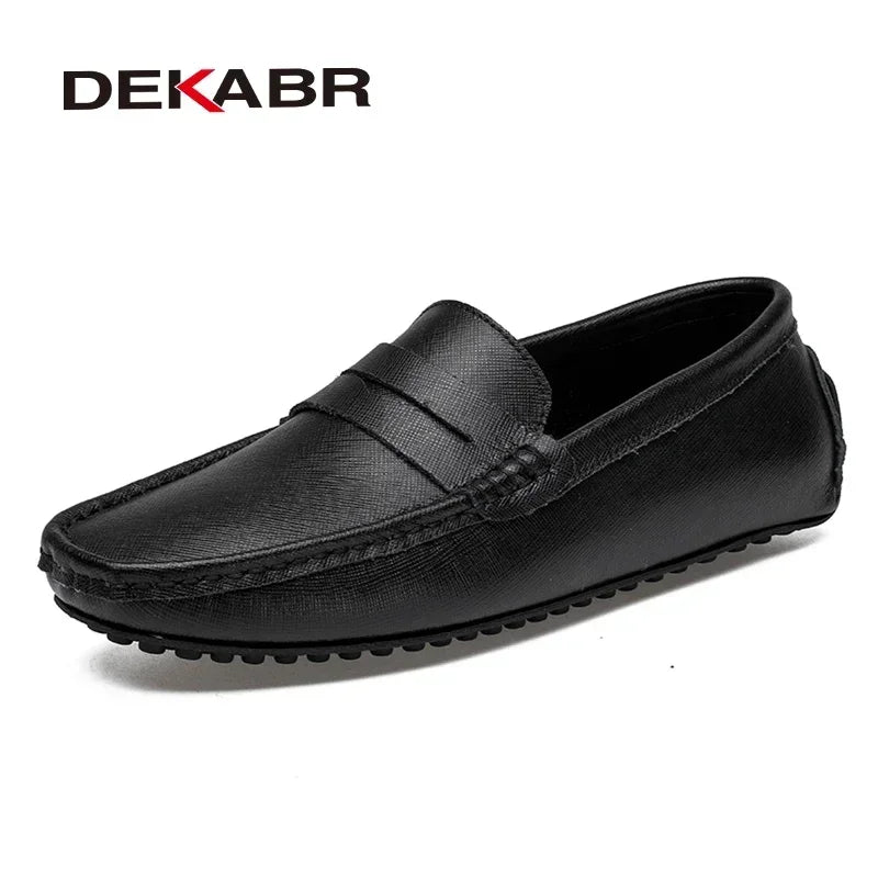 DEKABR Loafers Shoes Men Fashion Shoes New Spring Comfy Men's Flats Moccasins Classic Original Leather Men Casual Shoes - Sun Studio
