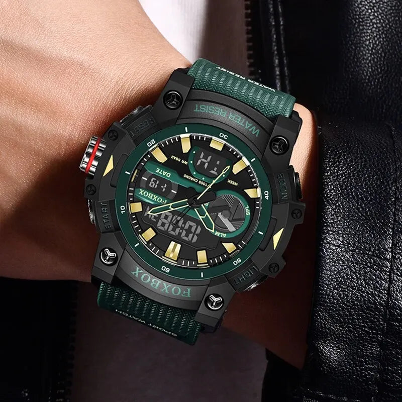LIGE Fashion Digital Watches For Men Top Brand Luxury Military Waterproof Watch Men Casual Sport Dual Display Watch Montre Homme - Sun Studio