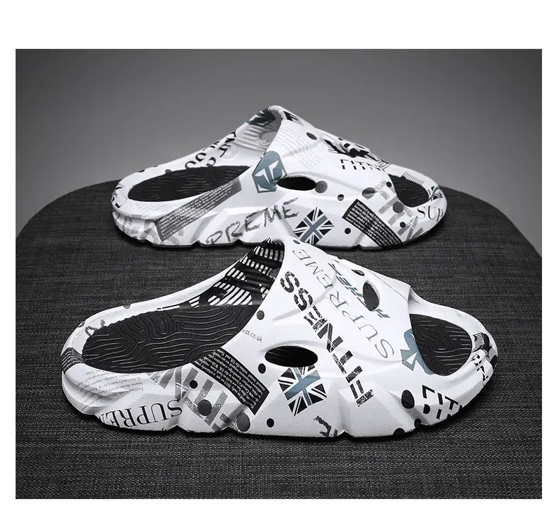 Original New Style Slippers Men's Sandals Summer Fashion Thick Bottom Anti-slip Slip-on Flip Flops Camouflage Beach Slides Shoes - Sun Studio