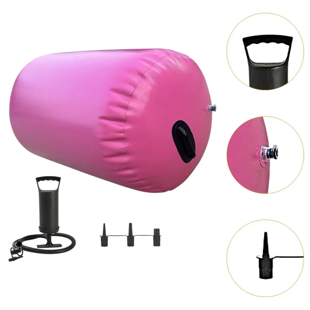 Inflatable PVC Gymnastics Back Handspring Air Roller with Air Pump for Back Handspring Training Home Yoga Equipment - Sun Studio