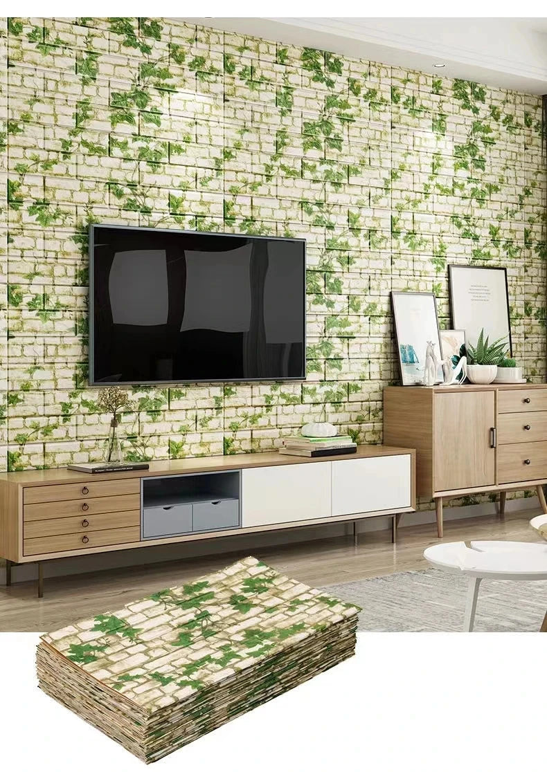 3D Self-Adhesive Wallpaper 70cm*1/5/10m Continuous Waterproof Brick Wall Stickers Living Room Bedroom Children's Room Home Decor - Sun Studio