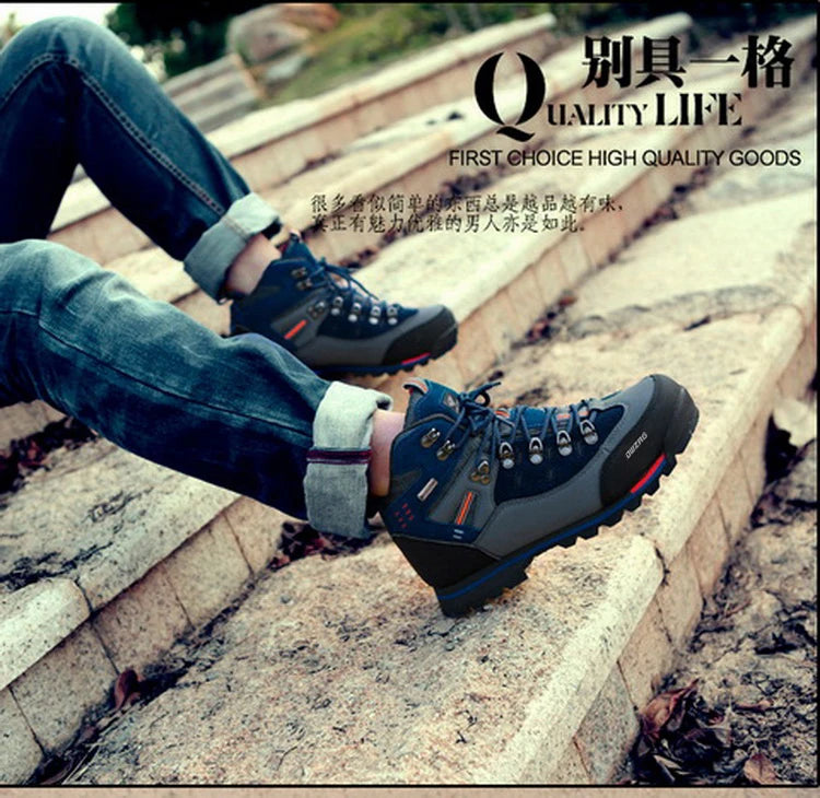 2026 Hohe Outdoor-Wanderschuhe für Männer, Winter, Bergsteigen, Trekkingstiefel, hochwertige Outdoor-Mode, lässige Schneestiefel