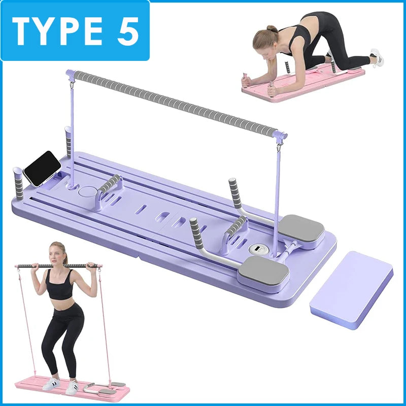 MultiFunctional Pilates Board Abs Abdominal Exercise Board Fitness Resistance Bands Rebound Leg Arm Back Train For Home Office - Sun Studio