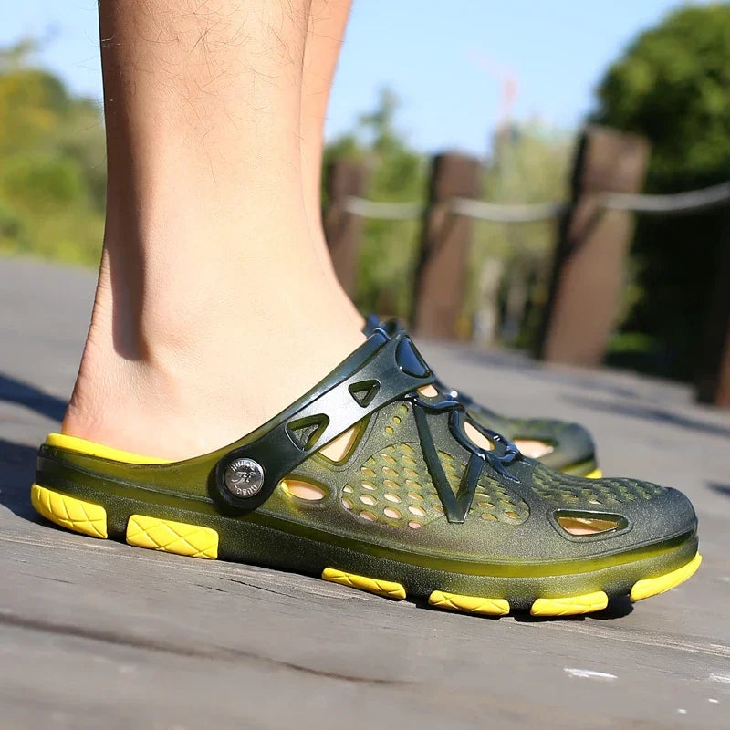 Fashion Slippers Casual Sandals Breathable Non-slip Comfortable Beach Shoes High Quality Home Slippers Outdoor Walking Male Shoe - Sun Studio