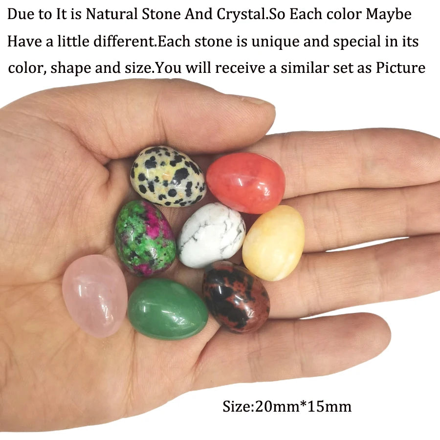 Natural Agate Stone Mineral Crystal Ball Egg Quartz Rock Chakra Reiki Healing Room Home Decor Aquarium Decoration Maison Easter - Sun Studio