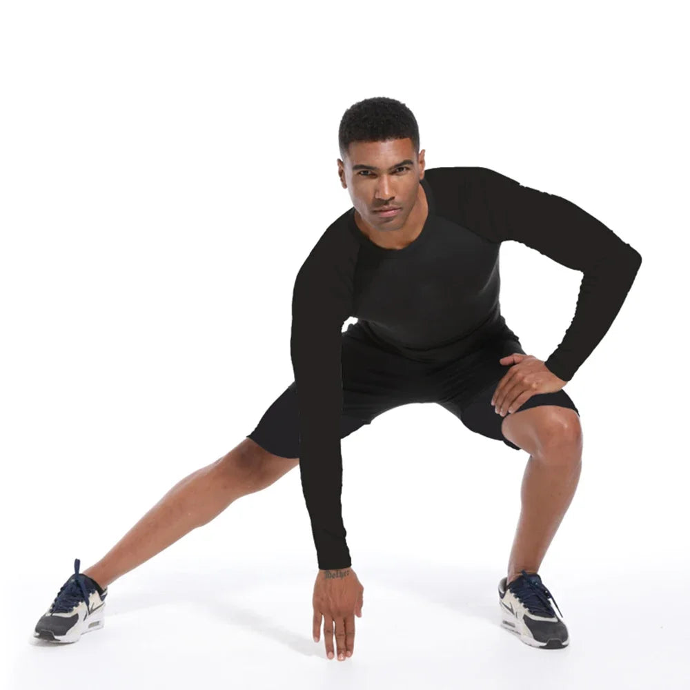 Gym Hub Printed Men's Compression T-Shirt Gym Workout Sport Quick Dry Tight Shirts Outdoor Training Fitness Elasticity Tops Tee - Sun Studio