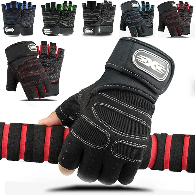 Gym Gloves for Men Women Fitness Weight Lifting Wristband Gloves Body Building Training Sports Exercise Cycling Glove Shockproof - Sun Studio